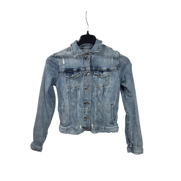Maurices Distressed Light Wash Denim Jacket Size XS Button Front Womens - Picture 1 of 4